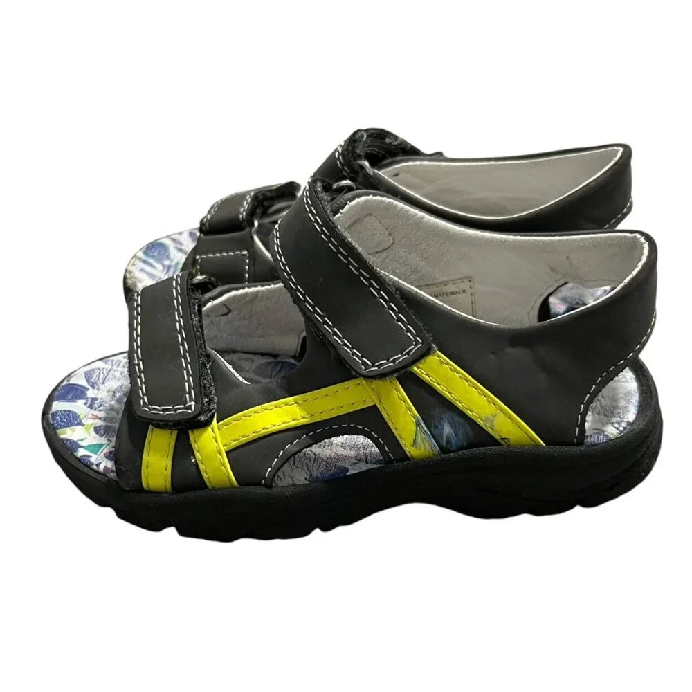 Cat & Jack Sz 11 Gray & Yellow Sandals